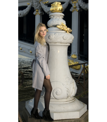 Manteau mi-cuisses en laine et cachemire