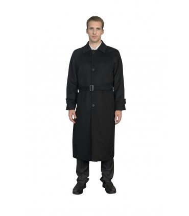 Manteau long en laine et cachemire