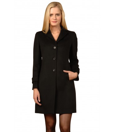 Manteau trois quart en laine et cachemire