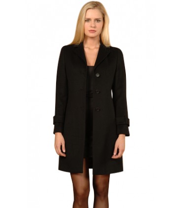 Manteau trois quart en laine et cachemire