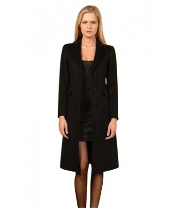 Manteau mi-long cintré en cachemire