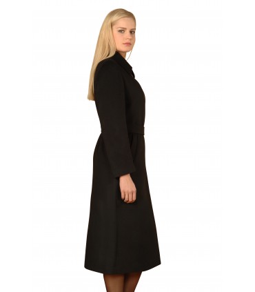 Manteau long ceinturé en cachemire