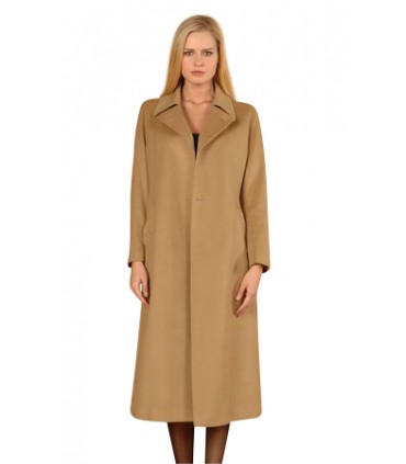 Manteau long ceinturé en cachemire