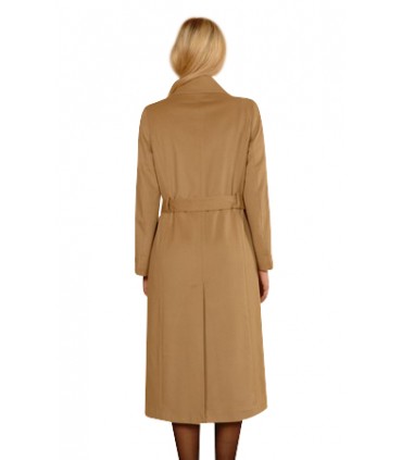 Manteau long ceinturé en cachemire