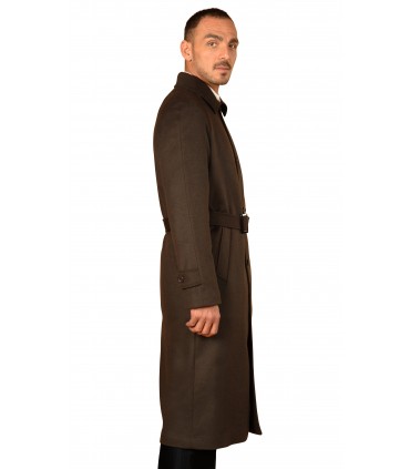 Manteau long en laine et cachemire